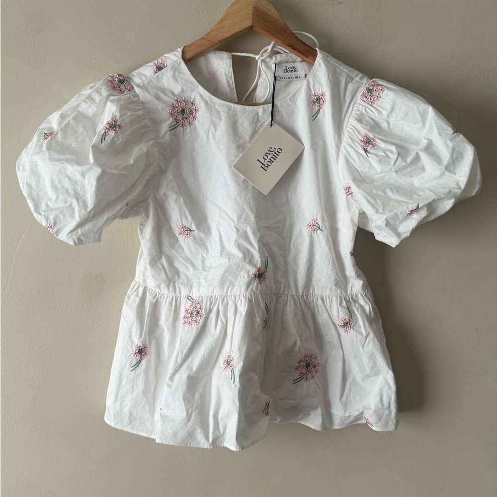 Love bonito embroidered cotton blouse size 4/S NWT 000060